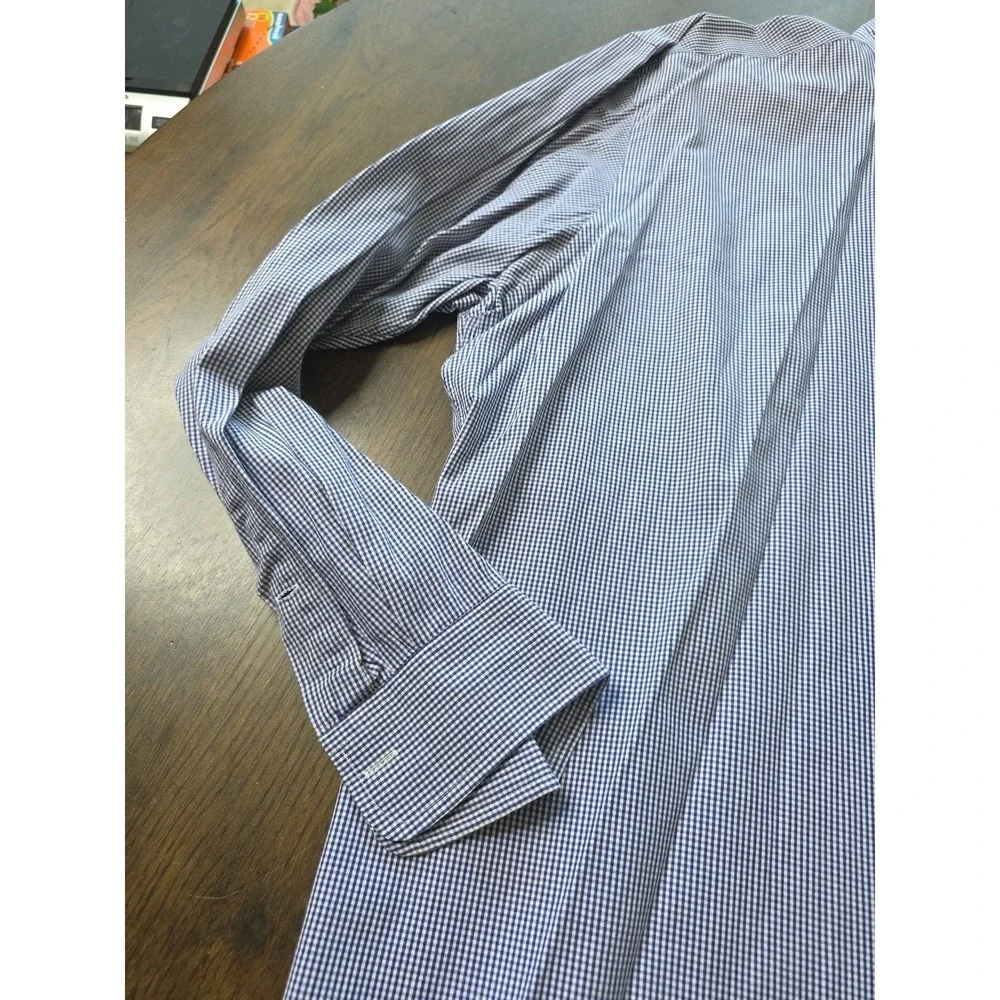 Polo Ralph Lauren Dress Shirt Mens 17.5 34/35 Blu Yarmouth Cotto Pinpoint Oxford